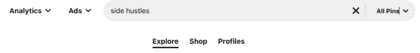 Use the Pinterest search bar to do your Pinterest keyword research. 