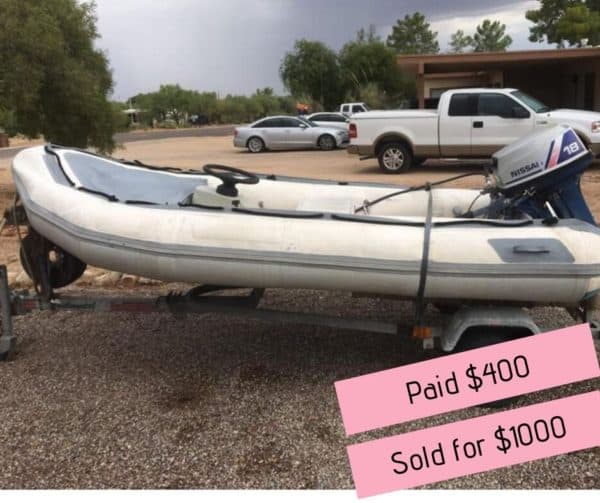 An example of how a flea market flipper made up to $600 flipping this old boat.