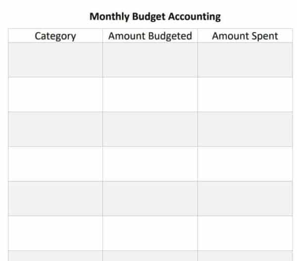 An easy monthly budget accounting printable you can instantly download and start using now.