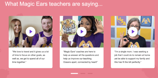 What is like to teach with Magic Ears? Check out what these Magic Ears Teacher have to say about their experience at Magic Ears.