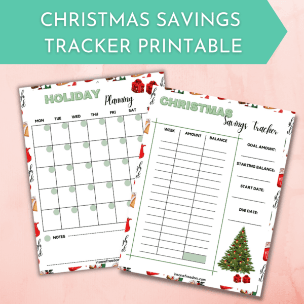 Start a Christmas Savings challenge with this holiday planner and Christmas savings tracker now!