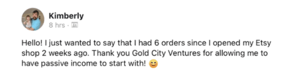 Gold City Ventures Student Made 6 Sales In 2 Weeks
